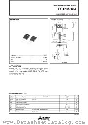 FS1KM-18A datasheet pdf Mitsubishi Electric Corporation