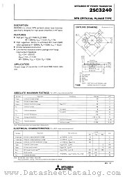 2SC3240 datasheet pdf Mitsubishi Electric Corporation