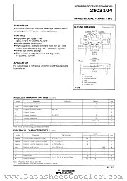 2SC3104 datasheet pdf Mitsubishi Electric Corporation