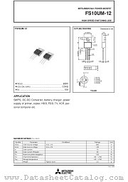 FS10UM-12 datasheet pdf Mitsubishi Electric Corporation