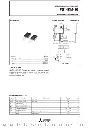 FS14KM-10 datasheet pdf Mitsubishi Electric Corporation