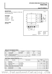 FA01219A datasheet pdf Mitsubishi Electric Corporation