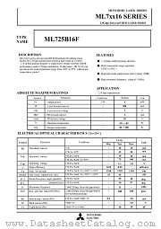 ML725B16F datasheet pdf Mitsubishi Electric Corporation