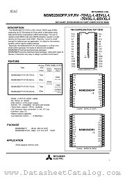 M5M5256DVP-70VXL-I datasheet pdf Mitsubishi Electric Corporation