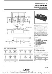 CM75DY-12H datasheet pdf Mitsubishi Electric Corporation
