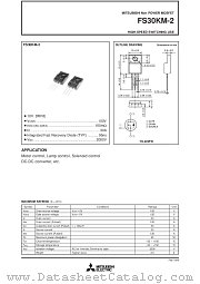 FS30KM-2 datasheet pdf Mitsubishi Electric Corporation