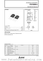 FS70SM-2 datasheet pdf Mitsubishi Electric Corporation