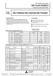 ML7XX16 datasheet pdf Mitsubishi Electric Corporation