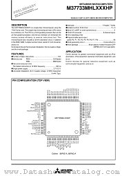 M37733MHLXXXHP datasheet pdf Mitsubishi Electric Corporation