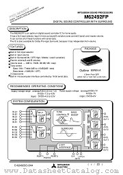 M62492FP datasheet pdf Mitsubishi Electric Corporation