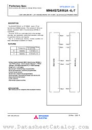 MH64S72AWJA-7 datasheet pdf Mitsubishi Electric Corporation