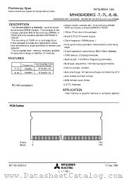 MH4S64DBKG-8L datasheet pdf Mitsubishi Electric Corporation