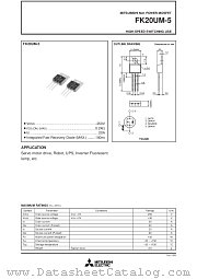 FK20UM-5 datasheet pdf Mitsubishi Electric Corporation