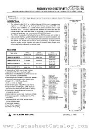 M5M4V16169DRT-10 datasheet pdf Mitsubishi Electric Corporation