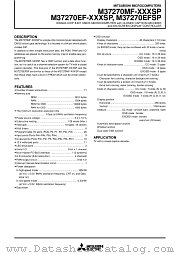 M37270MF-XXXSP datasheet pdf Mitsubishi Electric Corporation