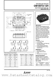 CM100TU-12H datasheet pdf Mitsubishi Electric Corporation