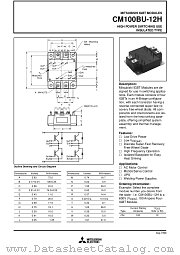 CM100BU-12H datasheet pdf Mitsubishi Electric Corporation