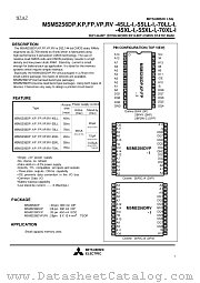 M5M5256DVP-70XL-I datasheet pdf Mitsubishi Electric Corporation