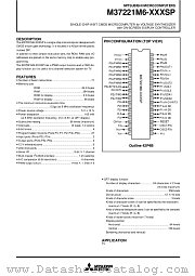 M37221M6-XXXSP datasheet pdf Mitsubishi Electric Corporation