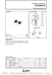 FS10UM-10 datasheet pdf Mitsubishi Electric Corporation