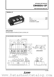 CM400DU-12F datasheet pdf Mitsubishi Electric Corporation
