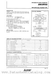 2SC2932 datasheet pdf Mitsubishi Electric Corporation