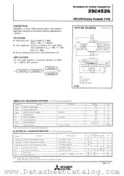 2SC4526 datasheet pdf Mitsubishi Electric Corporation