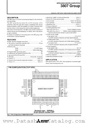 M38073E4-XXXFP datasheet pdf Mitsubishi Electric Corporation