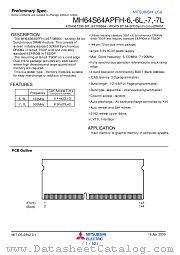 MH64S64APFH-6L datasheet pdf Mitsubishi Electric Corporation