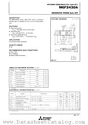 MGF2430A datasheet pdf Mitsubishi Electric Corporation