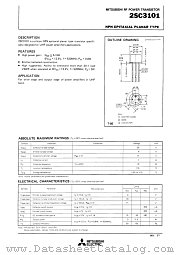 2SC3101 datasheet pdf Mitsubishi Electric Corporation