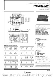 PM100RSA060 datasheet pdf Mitsubishi Electric Corporation