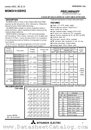 M5M5V416BWG datasheet pdf Mitsubishi Electric Corporation