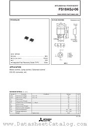 FS10ASJ-06 datasheet pdf Mitsubishi Electric Corporation