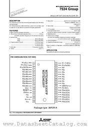 M37534M4-XXXSP datasheet pdf Mitsubishi Electric Corporation