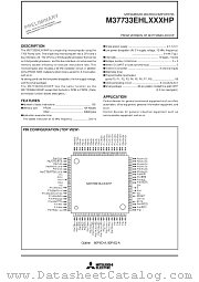 M37733EHLXXXHP datasheet pdf Mitsubishi Electric Corporation