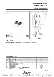 FS14KM-12A datasheet pdf Mitsubishi Electric Corporation