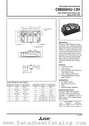 CM600HU-12H datasheet pdf Mitsubishi Electric Corporation