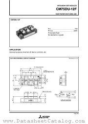 CM75DU-12F datasheet pdf Mitsubishi Electric Corporation