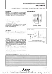 M63800FP datasheet pdf Mitsubishi Electric Corporation