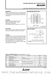 M54539P datasheet pdf Mitsubishi Electric Corporation