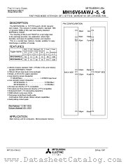 MH16V64AWJ-6 datasheet pdf Mitsubishi Electric Corporation