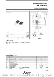 FK16KM-5 datasheet pdf Mitsubishi Electric Corporation
