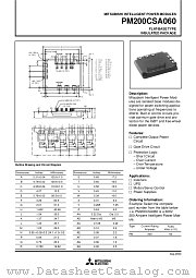 PM200CSA060 datasheet pdf Mitsubishi Electric Corporation