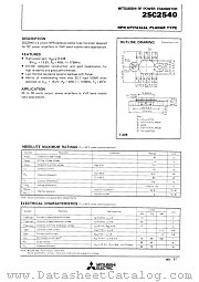 2SC2540 datasheet pdf Mitsubishi Electric Corporation