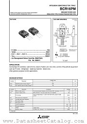 BCR16PM-12 datasheet pdf Mitsubishi Electric Corporation