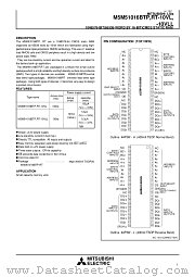M5M51016BRT-10VL datasheet pdf Mitsubishi Electric Corporation