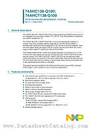 74AHC138BQ-Q100 datasheet pdf NXP Semiconductors