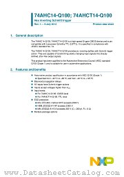 74AHCT14PW-Q100 datasheet pdf NXP Semiconductors
