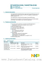 74AHC30D-Q100 datasheet pdf NXP Semiconductors